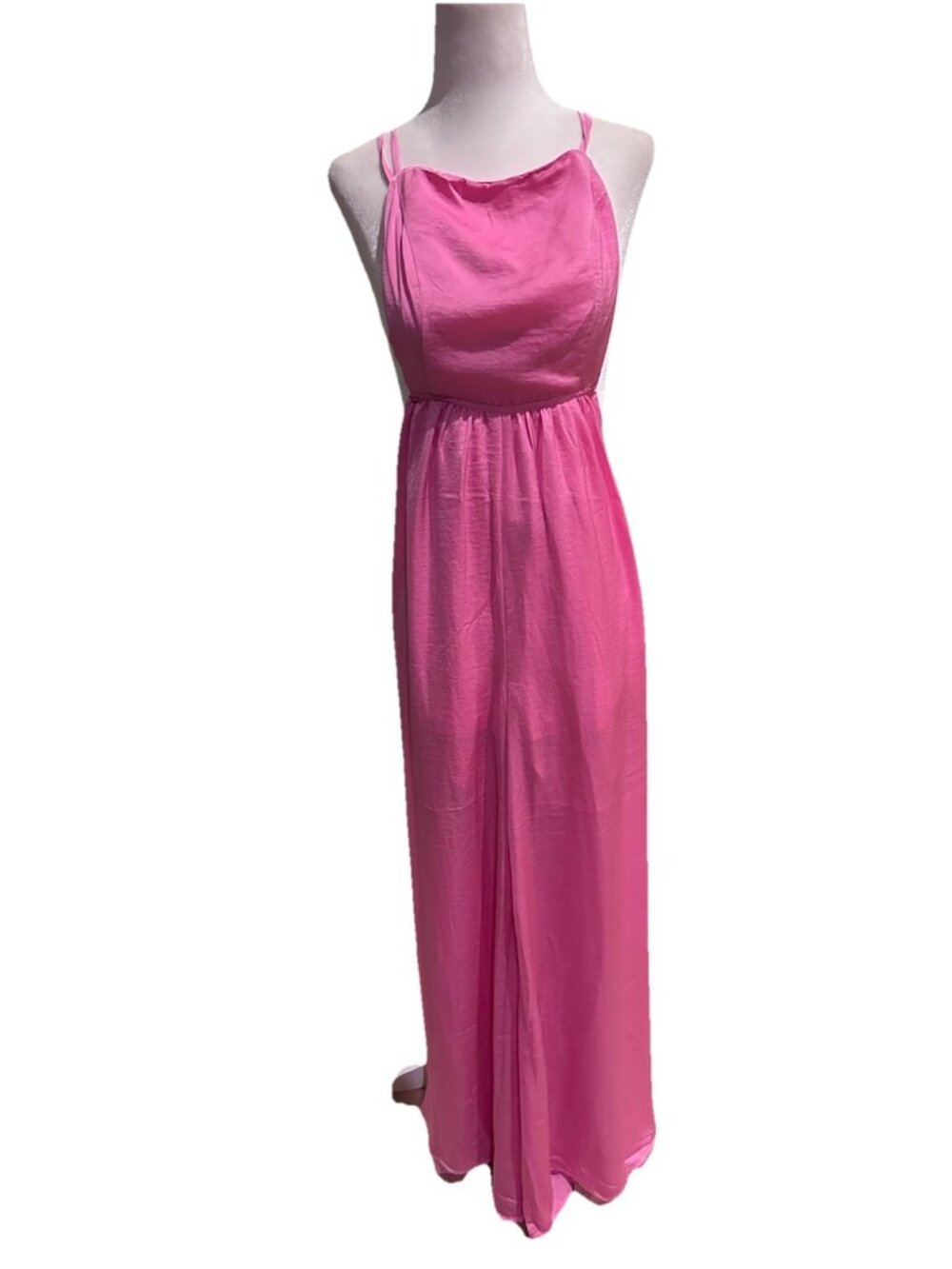 NWT Aakaa Pink Wide Leg Size Small Jumper Strappy Backless Vacation
